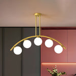 Load image into Gallery viewer, Gold Globo di vetro Chandelier - 5 globes