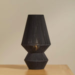 Load image into Gallery viewer, Obelisk black rope table lamp front view