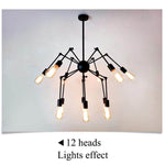 Load image into Gallery viewer, نجفة عنكبوتية متحركة - ١٢ اطراف - اسود