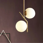 Load image into Gallery viewer, Gold Globo di vetro Chandelier - 2 globes