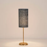 Load image into Gallery viewer, اباجورة تافولو ذهبية مصغرة - رمادي قطيفة