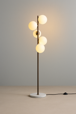 Load image into Gallery viewer, Gold Globo di vetro floor lamp - 5 globes
