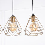 Load image into Gallery viewer, نجفة مسطرة علي شكل جوهرة- ذهبي