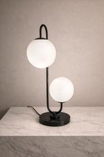 Load image into Gallery viewer, Black Globo di vetro table lamp - 2 globes