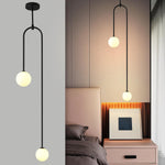 Load image into Gallery viewer, Black Globo di vetro Chandelier - 2 globes