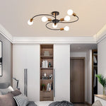 Load image into Gallery viewer, نجفة بسيطة ملتوي - ٦ اطراف - اسود