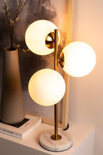 Load image into Gallery viewer, Gold Globo di vetro table lamp - 3 globes