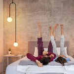 Load image into Gallery viewer, Black Globo di vetro Chandelier - 2 globes