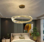 Load image into Gallery viewer, Sparkle flipped wavy Gold LED chandelier