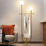 Load image into Gallery viewer, Gold turn Globo di vetro floor lamp - 2 globes