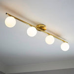 Load image into Gallery viewer, Gold Globo di vetro Chandelier - 4 globes