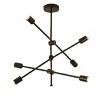 Load image into Gallery viewer, ثريا سبوتنك - ٦ لمبة - لون اسود