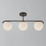 Load image into Gallery viewer, Black Globo di vetro Chandelier - 3 globes