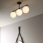 Load image into Gallery viewer, Black Globo di vetro Chandelier - 3 globes
