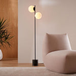 Load image into Gallery viewer, Black Globo di vetro floor lamp - 2 globes
(petit base)