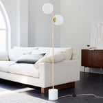 Load image into Gallery viewer, Gold Globo di vetro floor lamp - 2 globes
(petit base)
