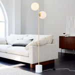 Load image into Gallery viewer, Gold Globo di vetro floor lamp - 2 globes
(petit base)