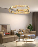 Load image into Gallery viewer, Sparkle Spiro Gold LED Pendant chandelier