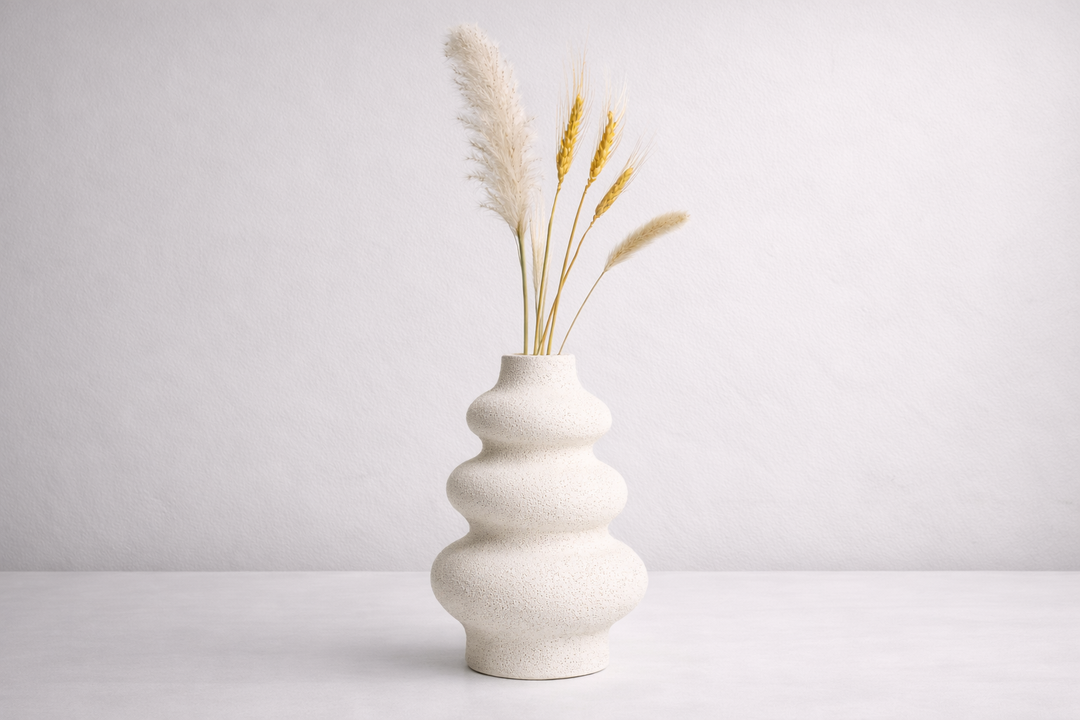 Aura white Vase ( includes dried stems)