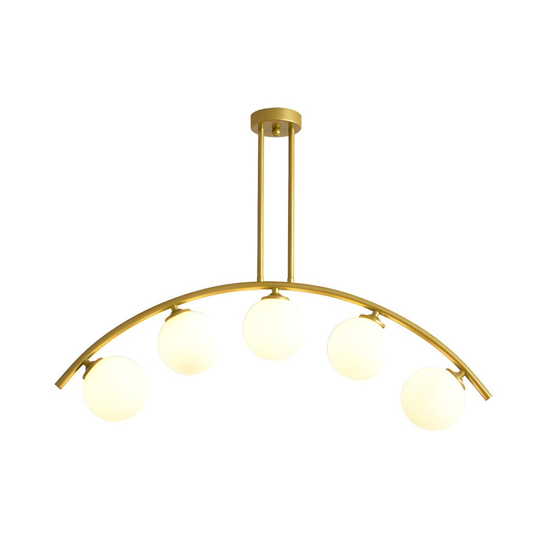 Gold Globo di vetro Chandelier - 5  globes