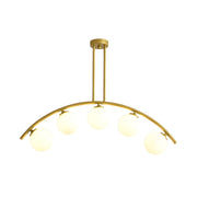 Gold Globo di vetro Chandelier - 5  globes