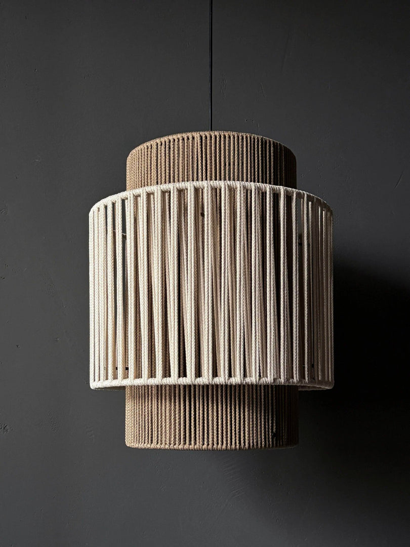 Dune Duo two-tone rope pendant light