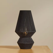 Obelisk black rope table lamp front view