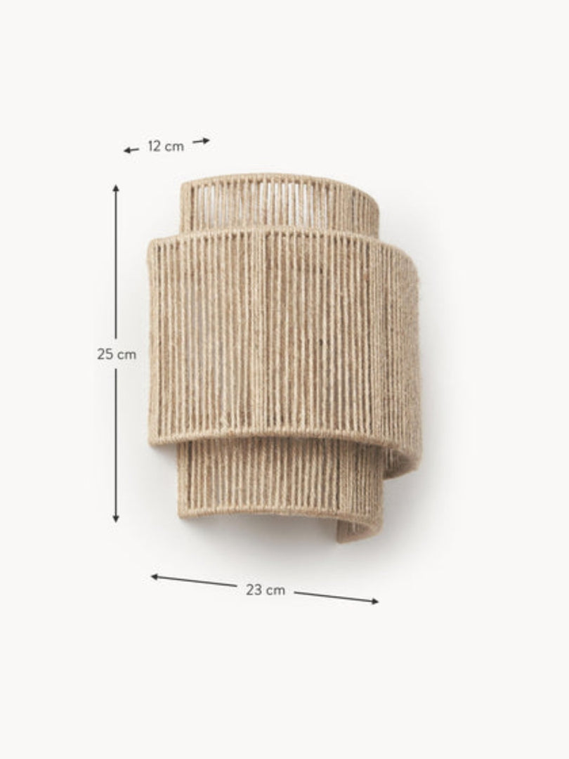 Natural rope wall lamp bedroom scene
