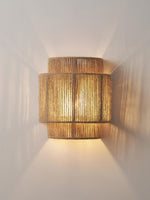 Load image into Gallery viewer, Natural rope wall sconce front view