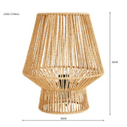 Sahara rope table lamp dimensions
