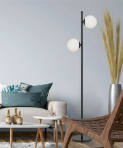 Black Globo di vetro floor lamp  - 2 globes