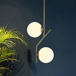 Load image into Gallery viewer, Gold Globo di vetro Chandelier - 2  globes
