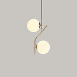 Load image into Gallery viewer, Gold Globo di vetro Chandelier - 2  globes
