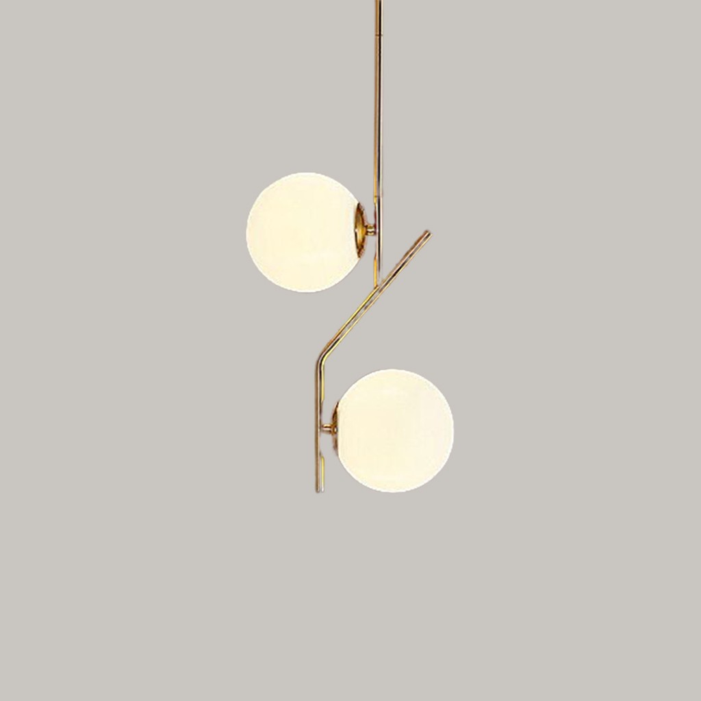 Gold Globo di vetro Chandelier - 2  globes