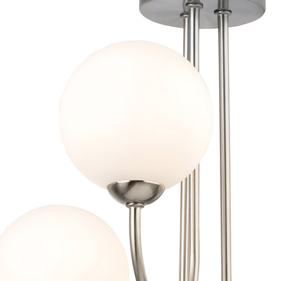 Silver Globo di vetro Chandelier - 3 globes