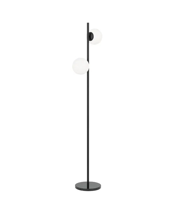 Black Globo di vetro floor lamp  - 2 globes