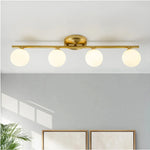 Load image into Gallery viewer, Gold Globo di vetro Chandelier - 4  globes
