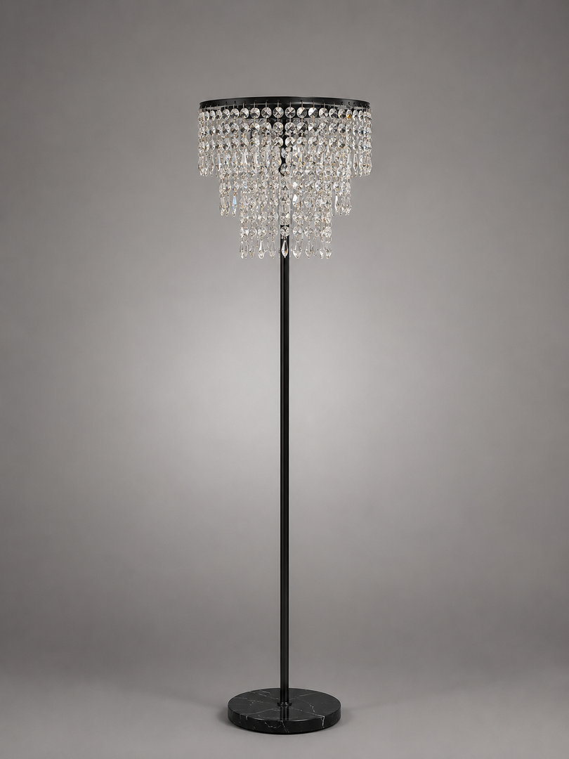 classico crystal floor lamp - black