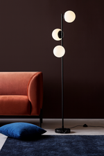 Load image into Gallery viewer, Black Globo di vetro floor lamp  - 3 globes
