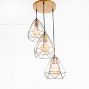 Diamond fit Chandelier  - Gold