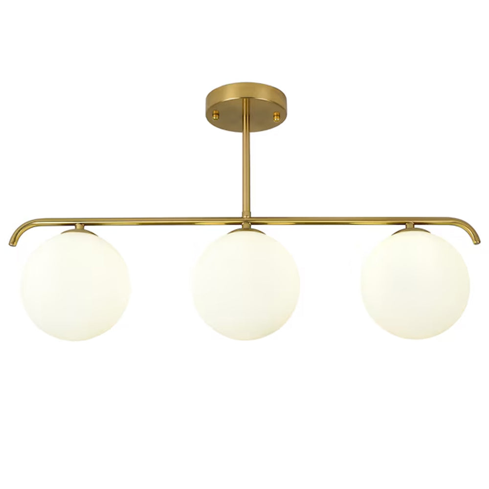 Gold Globo di vetro Chandelier - 3 globes
