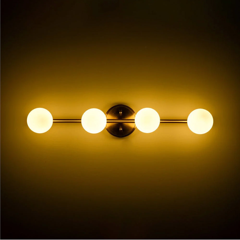 Gold Globo di vetro Chandelier - 4  globes