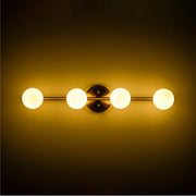 Gold Globo di vetro Chandelier - 4  globes