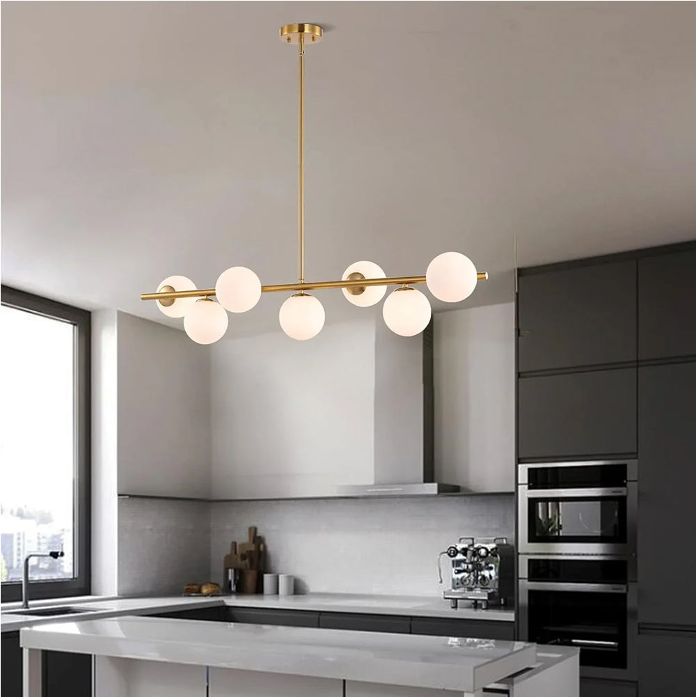 Gold Globo di vetro Chandelier - 7 globes