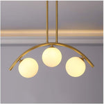 Load image into Gallery viewer, Gold turn Globo di vetro Chandelier - 3 globes
