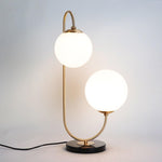 Load image into Gallery viewer, Black Globo di vetro table lamp - 2 globes (marble edition)
