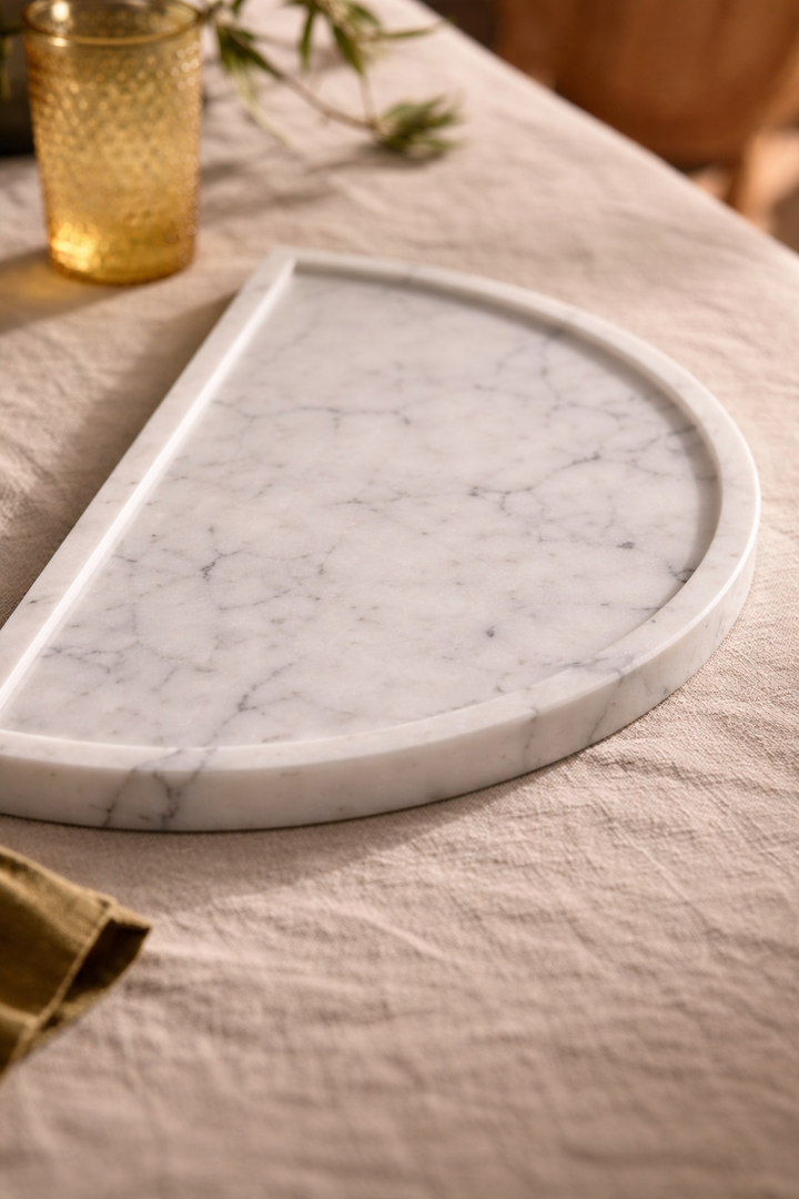 Carrara marble serving tray