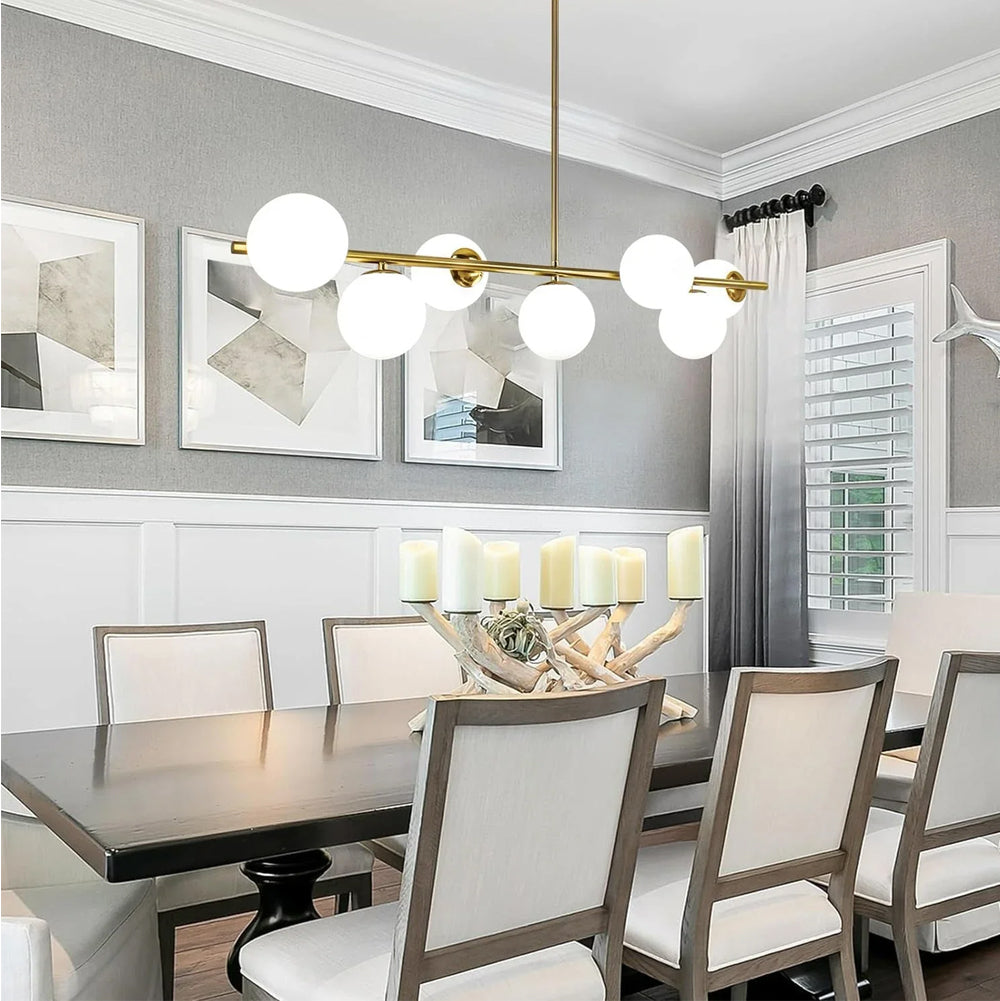Gold Globo di vetro Chandelier - 7 globes