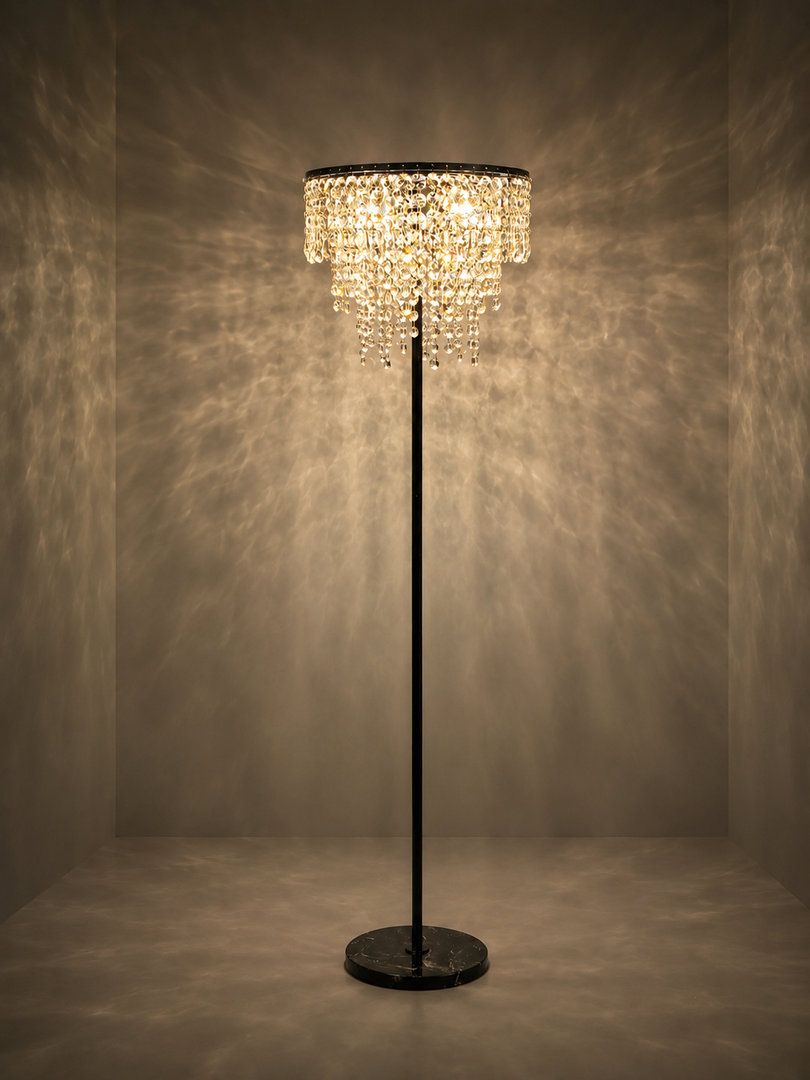 classico crystal floor lamp - black