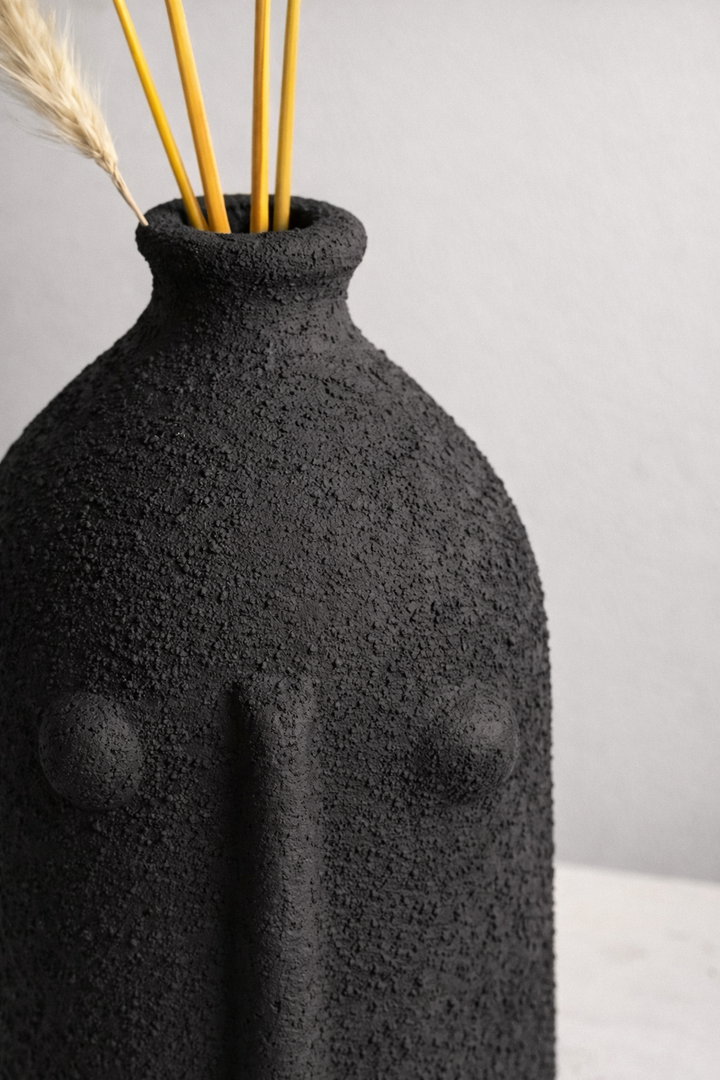 Alfeo Black Vase ( includes dried stems)